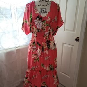 Floral Coral Dress
